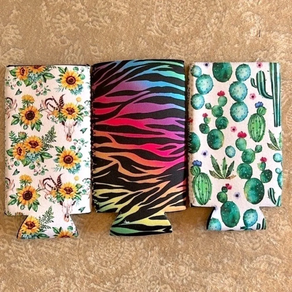 Brand New Set of 12 Colorful White Claw Skinny Can Cooler Hard Seltzer Coozies